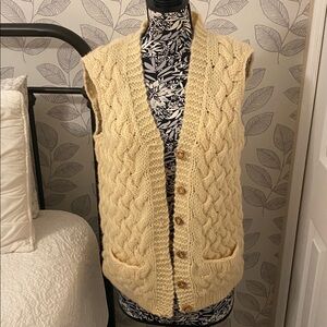 Trending Vintage handknit HTF virgin wool knit vest made in Italy for Sears